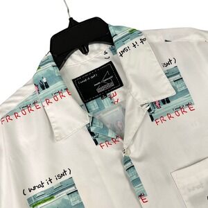 Guerrero y Gonzales What It Isnt Shirt Mens Large White Graphic Button Up